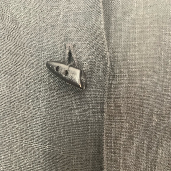 PA Company Boston 100% Linen Shacket Blouse Jacket Size L Black Like New Vintage - Picture 5 of 10